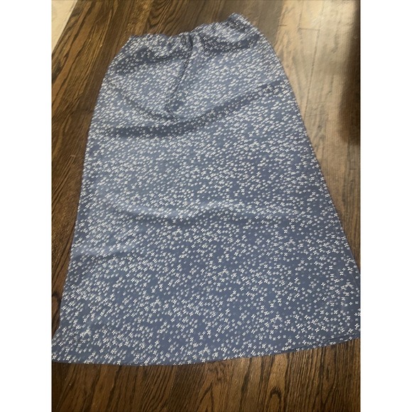 Vtg Floral Ditsy Modest Elasticized Waist Pull-On Maxi Bias Cut Skirt Large - Picture 1 of 7